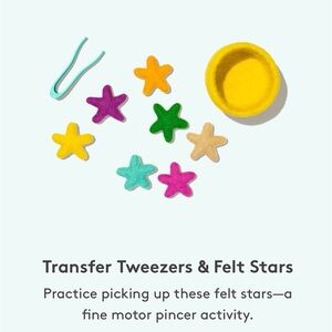Lovevery Transfer Tweezers and Felt Stars set